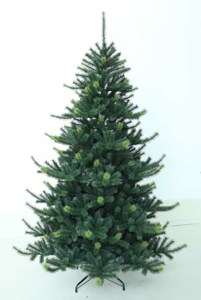 Sapin de Noël élégant et luxueux à structure articulée, pré-éclairé avec lumières blanc chaud, résistant au feu, pour décoration extérieure et intérieure, support personnalisé - Product Image 2