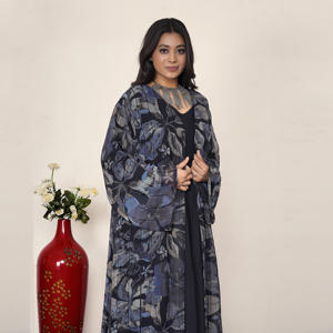 Abaya Kimono Longue à Col Ouvert Style Cardigan Ample pour Femme Musulmane – Tenue Pudique pour Prière, Aïd, Ramadan, Fête – Vente en Gros - Product Image 3