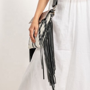 LW Western Stylish Saddled <b>Blanket</b> Handbag Tooled Leather Strap High Quality Aztec Side Bags Vintage Colorful Hand Carved Bag - Product Image 4