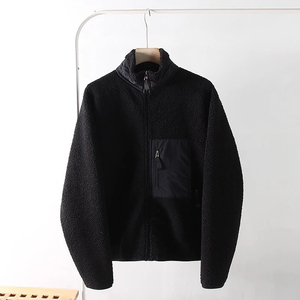 Veste polaire à fermeture éclair avec broderie de logo personnalisée sur le devant, vêtement d'hiver décontracté, prix de gros - Product Image 2