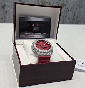 Montre à quartz en acier inoxydable EDF5641 style Hip Hop, boîtier serti de diamants Moissanite VVS, affichage numérique, luxe, nouvelle mode - Product Image 4