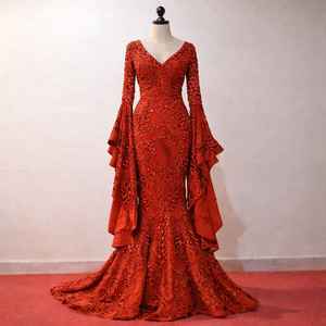 Robes de mariée chrétiennes en gros, robes de mariée modestes longues avec appliqués, robes de mariée musulmanes à manches longues - Product Image 1