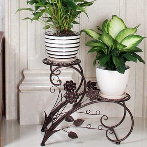 Outdoor Wrought Iron Plant Stands for Garden Flower <b>Pot</b> <b>Holder</b> Decorative Metal Plant Support with Elegant Finish - Product Image 1