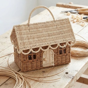 Wholesale High Quality Handcrafted Cottage House Shaped Rattan Storage <b>Basket</b> Suitable for Baby Nursery Storage - Product Image 6