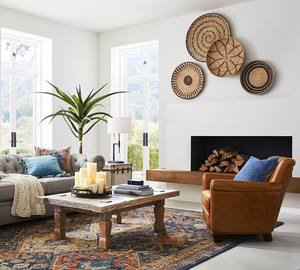 Vietnam tendance artisanat classique traditionnel décor jonc de mer tenture murale paniers ensemble eau jacinthe plante motif salon - Product Image 3