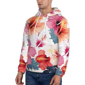 เสื้อฮู้ดลายดอกไม้สำหรับผู้ชาย ทรงปกติ น้ำหนักเบา เหมาะสำหรับฤดูหนาว ผลิตจากผ้าโพลีเอสเตอร์/ผ้าฝ้ายฟลีซ ระบายอากาศได้ดี เป็นมิตรกับสิ่งแวดล้อม สวมใส่สบาย - Product Image 3