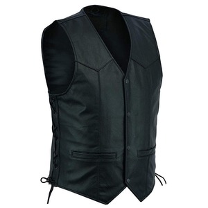 Gilet en cuir de moto professionnel, logo personnalisé, mode motard, respirant, gilet en cuir vintage - Product Image 2