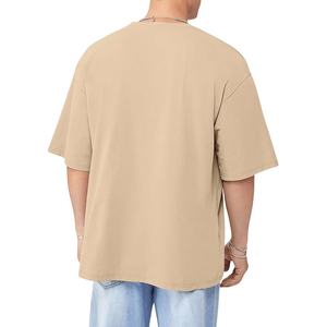 T-shirt ample à col montant épais et lourd, coupe boxy, fabriqué au Pakistan, pour homme, luxe, 100% coton épais - Product Image 2