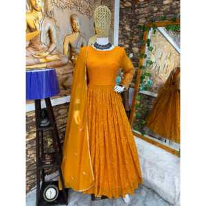 Robes de soirée de créateur Robe et pantalon Anarkali élégants avec Dupatta pour la fête - Product Image 2