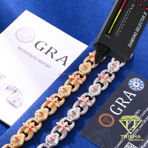 Bracelet floral tendance avec maillons effet pierre scintillante et formes de pétales colorées pour les distributeurs et les acheteurs d'accessoires - Product Image 5