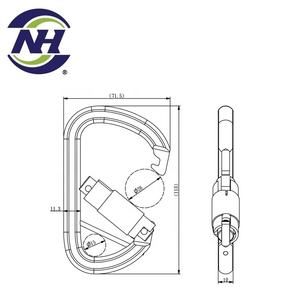 Mousqueton en zinc à anneau en D mousqueton verrouillable pas pour l'escalade - Product Image 2