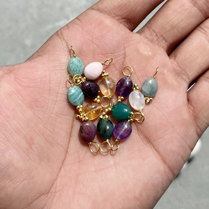 Amethyst Tumble Charm | Smooth Purple Gemstone Pendant | Gold Plated Wire <b>Wrapped</b> Jewelry - Product Image 6