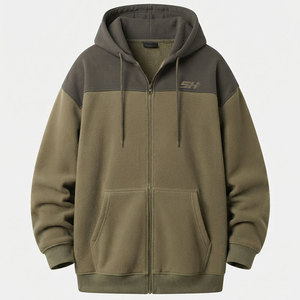 Sweat à capuche zippé oversize pour homme Windporof, service OEM, vente en gros, prix abordable, logo Sewing Hub, épaules tombantes, coupe ample - Product Image 1