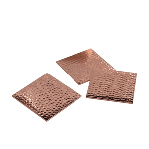 Wholesale Luxury Square Hammered Brass Metal <b>Coaster</b> Set of 4 Handcrafted Textured <b>Gold</b> Drink Cup Mat for Home Hotel Table Decor - Product Image 5