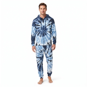 Conjunto de sudadera con capucha y pantalones deportivos personalizables para hombre, con diseño de impresión personalizada, cierre completo, corte regular, conjunto de dos piezas. - Product Image 4