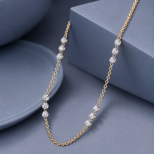 Collar de Lujo con Moissanita de Corte Redondo en Oro Amarillo de 14K, 1.11 CTW, 10 Piedras, Joyería Fina para Mujer, Regalo de Aniversario - Product Image 3