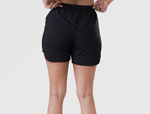 Shorts de course pour femmes personnalisés, taille mi-haute, respirants, avec boutons et poches zippées, en coton, pour l'entraînement sportif et le yoga - Product Image 2