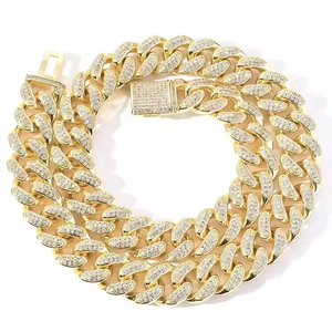 Bracelet en argent sterling Cuban Link avec diamants de laboratoire, maillons épais entrelacés, fermoir rectangulaire, bijoux élégants et luxueux pour femmes - Product Image 5