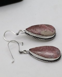 Natural Agate <b>Hoop</b> Earrings with German <b>Silver</b> – Handmade Gemstone <b>Hoop</b> Jewelry for Women - Product Image 5