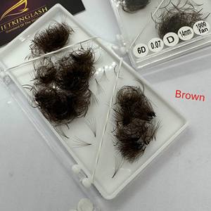Extensions de cils pré-fabriquées Color Lash faites à la main 3D-20D Marron Courbure C/CC/D/DD/L/M Longueurs mixtes Douces et confortables - Product Image 1