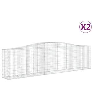 Lot de 2 grands paniers gabions durables en fer galvanisé argenté pour pots de fleurs et jardinières - Product Image 2