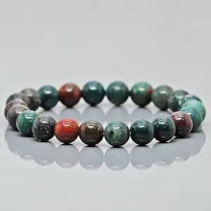 Natural Indian Bloodstone 8mm Smooth Round AA Grade Gemstone Beads Stretch <b>Bracelet</b> <b>Healing</b> Jewelry Wholesale - Product Image 2