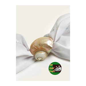Prix d'usine Vietnam Tropical Luxury Napkin Ring Coastal Hotel Dining Elegant Conch Shell Mirror Eco-Friendly Handmade 10ml - Product Image 4