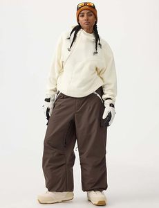 Pantalon de ski unisexe personnalisé avec logo, chauffant, imperméable, coupe-vent, respirant, fermeture à cordon - Tissu Tex 10 000 mm, isolation en polaire - Product Image 2