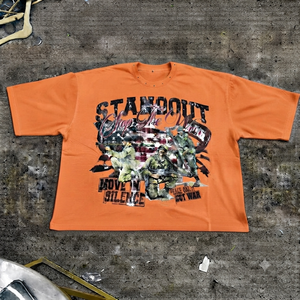 T-shirt graphique vintage surdimensionné pour homme, 100% coton, streetwear, vert délavé, coupe ample, impression personnalisée, OEM ODM - Product Image 4