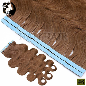 Extensiones de cabello con cinta ondulada de cuerpo de trama única de 100g al por mayor Remy vietnamita de grado más alto todos los colores teñido blanqueado con permanente - Product Image 5