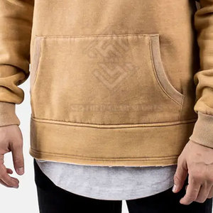 Sweat-shirts à capuche délavés à l'acide, séchage rapide, respirants, impression de logo personnalisée, haute qualité, pour hommes - Product Image 5