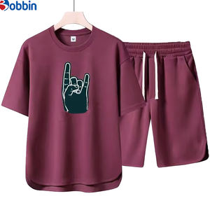 ชุดลำลองแบบ unisex สวมใส่สบาย พิมพ์ลายเรียบง่าย เสื้อยืดไซส์ใหญ่ ชุดเซ็ตใหม่ คอลเลคชั่นฤดูร้อน ชุดจ็อกเกอร์ผู้ชายสั่งทำพิเศษ ระบายอากาศได้ดี - Product Image 3