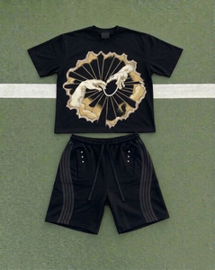CLOVIX SPORTS Men Breathable Mesh Short Set Sports T <b>Shirt</b> And Shorts Gym Workout Training Set Wholesale - Product Image 1