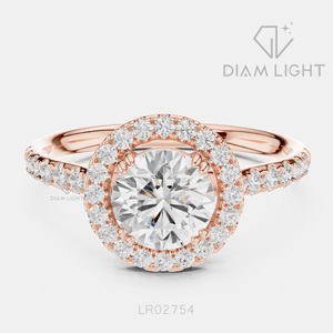 Bague de fiançailles en or blanc 14 carats avec diamant de laboratoire de 1,00 carat, couleur F+, clarté VS+, pavé rond, bague de fiançailles et de mariage certifiée IGI - Product Image 3