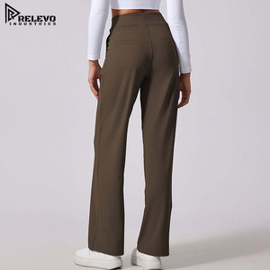 กางเกงวอร์มเอวสูงแบบบล็อกสีสำหรับอุตสาหกรรมจาก relevo กางเกงวิ่งโยคะขาตรงทรงหลวมมีกระเป๋า - Product Image 4