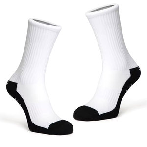 Calcetines Blancos para Hombre con Punta y Talón Negros, Antideslizantes, Transpirables, de Secado Rápido, Tejidos, 100% Algodón, Estilo Regular, para Primavera - Product Image 1
