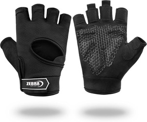 ZEBRA SPORTS Half-Finger Tactical Gym Fitness <b>Gloves</b> Unisex Polyester Lightweight Pull-On Outdoor Training Anti-Skid Sports - Product Image 3