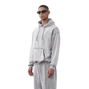 Nouveau à la mode lavage à l'acide hommes personnalisation pull survêtements meilleure vente conception respirante 420gsm quantité en vrac pour les hommes - Product Image 6