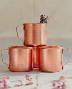 Taza de Café de Cobre Puro con Diseño de Diamantes, Modelo Moscow Mule, Precio de Mayoreo Directo de Fábrica - Product Image 2