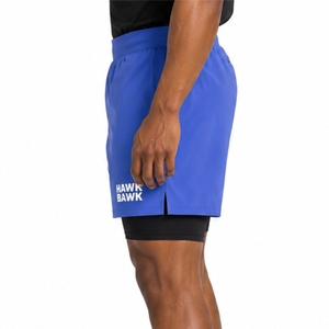Men Double <b>Layer</b> Sports Shorts Premium Running Gym Training Fitness Shorts Quick Dry Breathable Fabric Shorts For Men - Product Image 4