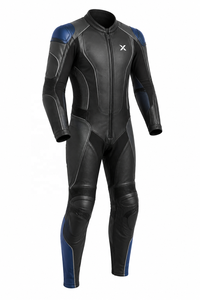Combinaison de moto en cuir Stretch-Zone |   Noir Bleu |   Fabricant OEM ODM |   Qualité de conception haut de gamme | Vêtements de course - Product Image 1