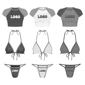 Custom High Waisted Women Sexy Push Up Swimwear Ladies Underwear Set For Girl Young Girls Wholesale Bulk Clothes Bales Swimsuits - Product Image 2