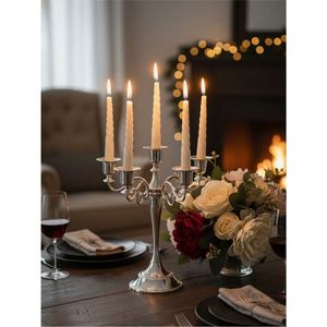 Modern <b>Brass</b> Finish Iron Candelabra Multi-Arm <b>Candlestick</b> <b>Holder</b> Event Party Tabletop Decoration Hotel Hospitality Supplier - Product Image 2