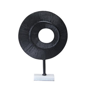 Wholesale Decorative Accent Modern Abstract Metal Sculpture Gold Finish With White Marble Base For Home Decor And Office Display - Product Image 4