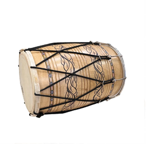 Tambour en acier inoxydable poli brillant, équipé de vis de réglage métalliques réglables, tabla en bois disponible à prix de gros. - Product Image 6