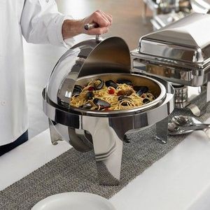 Calentador de Buffet Rectangular de Alta Calidad, Recipiente para Calentar Comida de Acero Inoxidable Chapado en Oro con Tapa para Catering, Hoteles, Restaurantes y Uso Doméstico - Product Image 1
