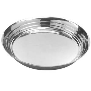 Bandeja de Servir Tradicional Marroquí de Plata Tallada con Asas, Bandeja Redonda Grande Hecha a Mano para Té, Decorativa con Arabescos Metálicos - Product Image 4