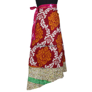 Vintage Silk Saree Wrap <b>Skirt</b> Plus Size Maxi Dress Beach Wear Indian <b>Summer</b> - Product Image 4