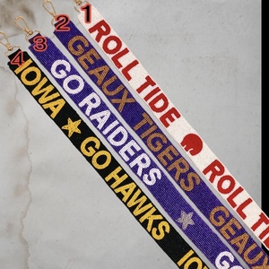 CRYSTAL CRAFT Sangles en sangle perlée colorées avec texte en relief UCF Knights USC Trojans Go Blue SFA Sacred Heart Fighting Style Tendance - Product Image 5