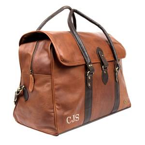 กระเป๋าหนังแท้สไตล์วินเทจสำหรับเดินทางช่วงสุดสัปดาห์สำหรับผู้ชายผู้หญิงความจุขนาดใหญ่กระเป๋าเดินทางแบบพกพา - Product Image 1